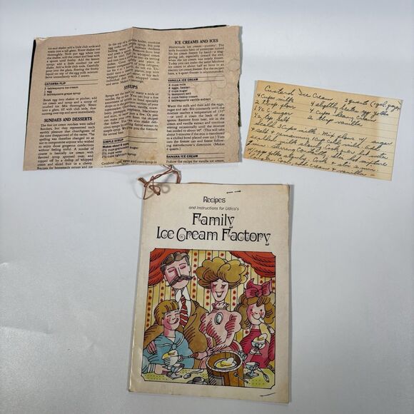 udico’s family ice cream factory Recipes Instructions Handwritten Vintage Udico - Picture 1 of 5